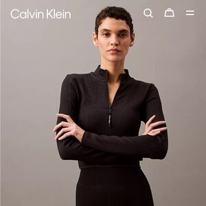 Calvin Klein Black Rib Sport Cropped Jacket